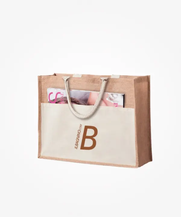 Borsa juta e cotone 44,5x34x15