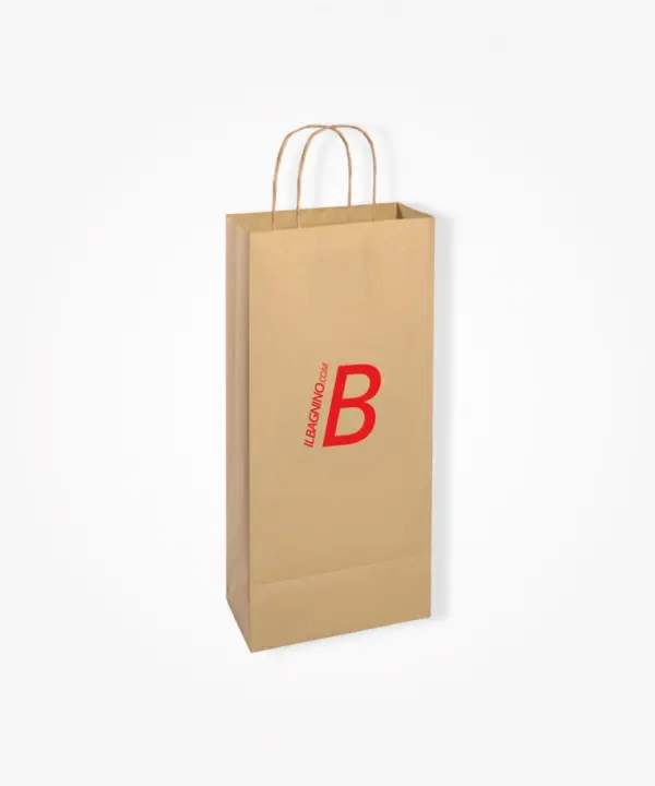 Shopper wine carta avana 100gr. 18x8x39